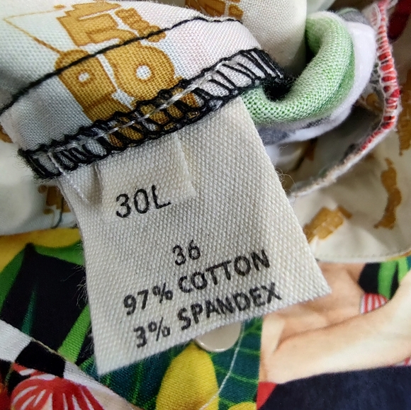 Loudmouth Golf Pants, Men's size 30L, Hawaiian Pin Up Girl Pattern (rack 2d) - Picture 6 of 7